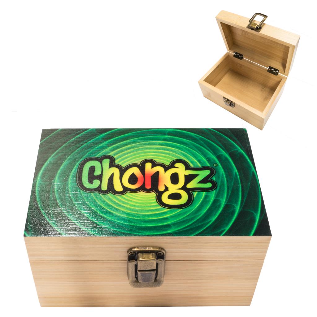 Chongz Medium Bamboo "Rasta Spiral" Box 