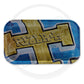 RIZLA - Metal Rolling Tray - Gold and Blue