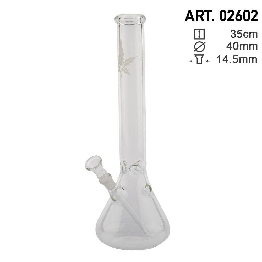 Waterpipe, Glass, Leaf Beaker, Ice Pinch - 35cm