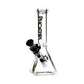Phoenix Star - Waterpipe, Glass, 25cm Square Base with Coloured Downstem and Flower Bowl