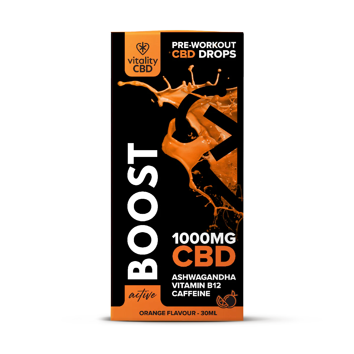 Vitality CBD - Active: Boost CBD Drops, Orange - 30mL