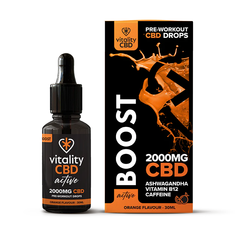 Vitality CBD - Active: Boost CBD Drops, Orange - 30mL