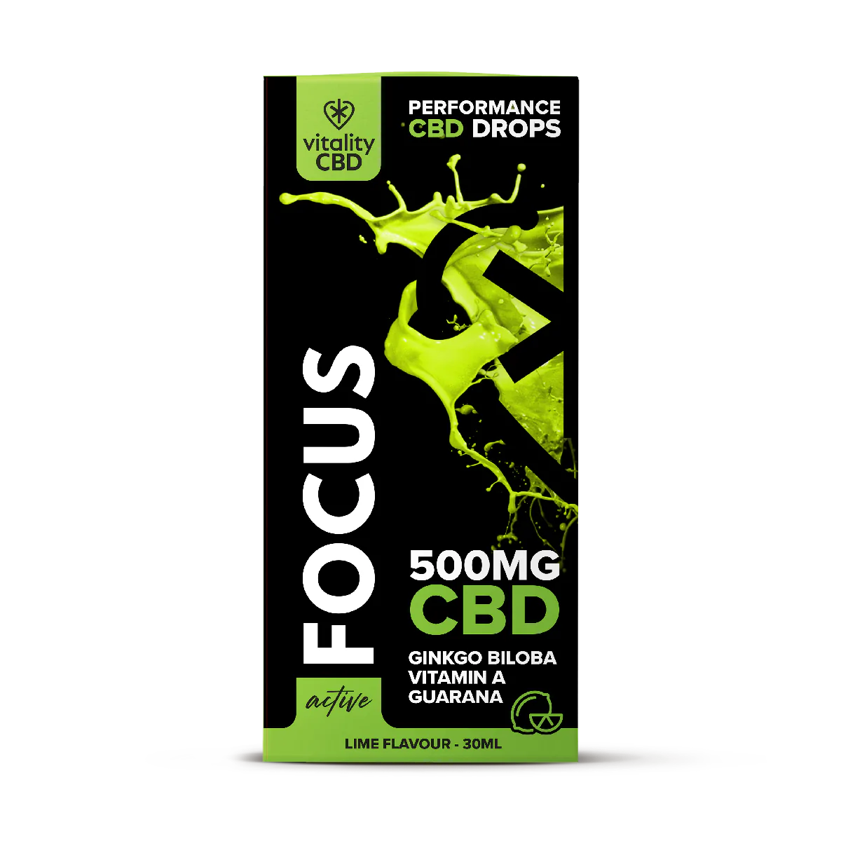 Vitality CBD - Active: Focus CBD Drops, Lime - 30mL