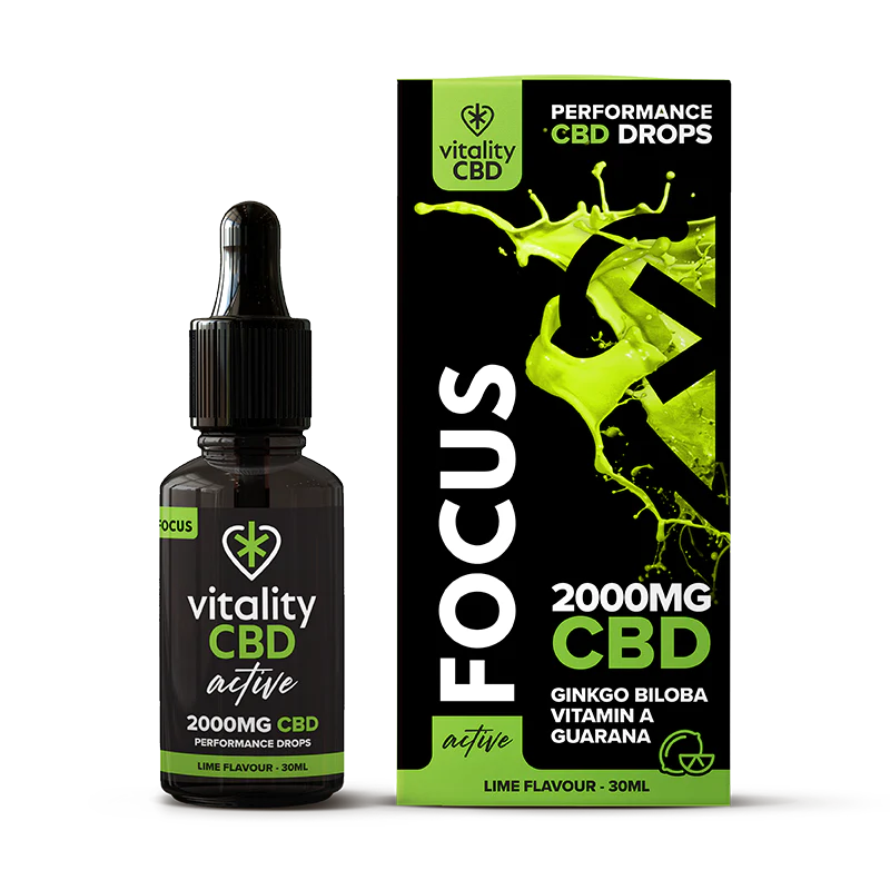 Vitality CBD - Active: Focus CBD Drops, Lime - 30mL