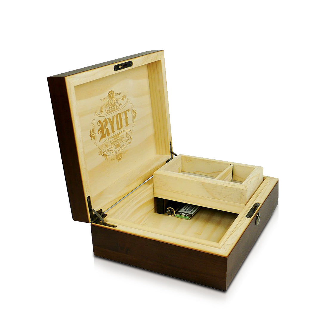 RYOT - Storage Box, 8"x11" LOCK-R Box Humidor, Walnut