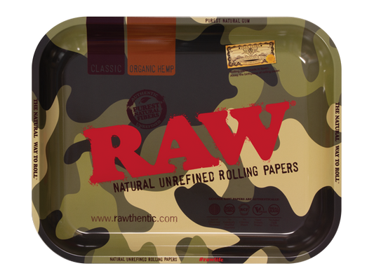 RAW - Rolling Tray, Metal, Camo, Large