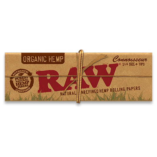 RAW - 'Organic', Connoisseur, 1-1/4" Papers + Tips