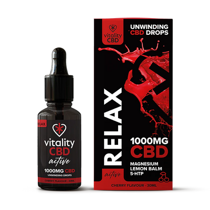 Vitality CBD - Active: Relax CBD Drops, Cherry - 30mL