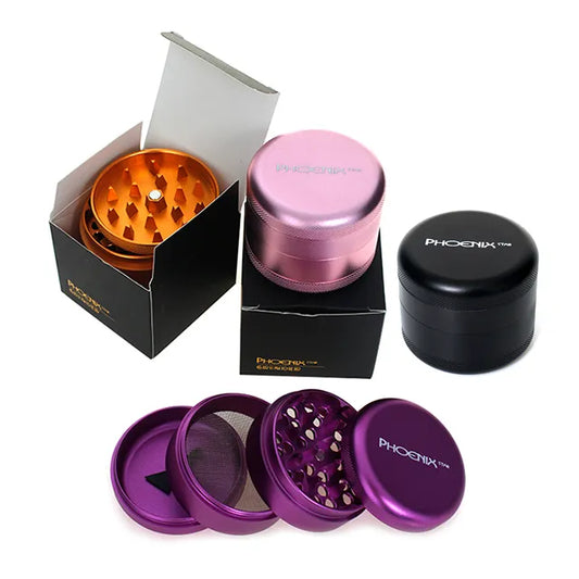 Phoenix Star - Grinder, 64mm, 4pc, Metal, Rounded