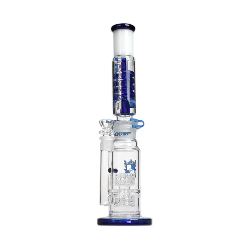 Phoenix Star - Glass Waterpipe, 35cm Straight Double Matric Percolator with Freezable Coil