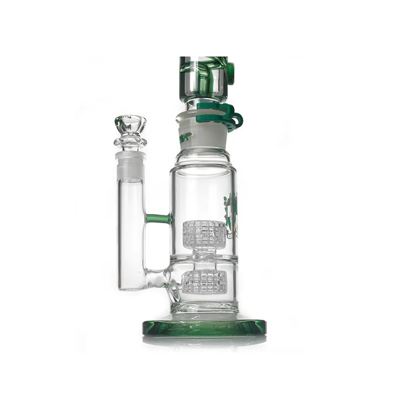 Phoenix Star - Glass Waterpipe, 35cm Straight Double Matric Percolator with Freezable Coil