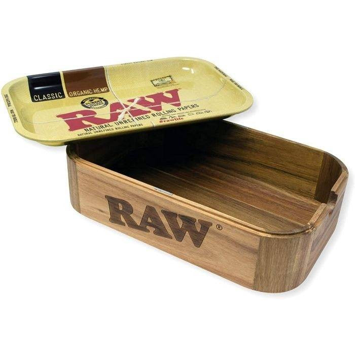 RAW - Wooden Cache Box, Storage Box & Rolling Tray