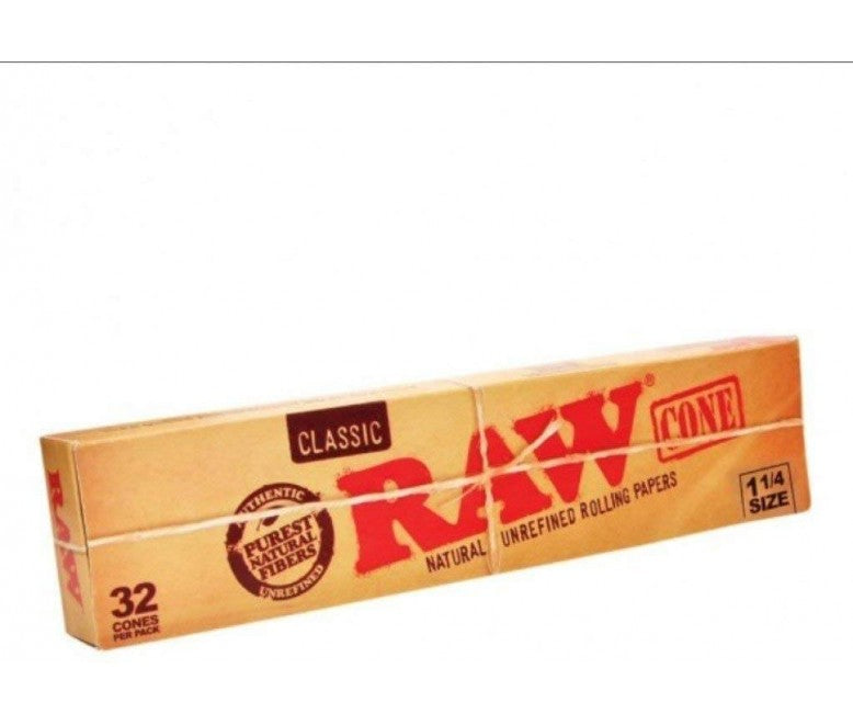 RAW - Classic, 1-1/4" Cones, 32ct Box