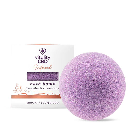 Vitality CBD - Infused: CBD Bath Bomb - Lavender & Chamomile 100mg