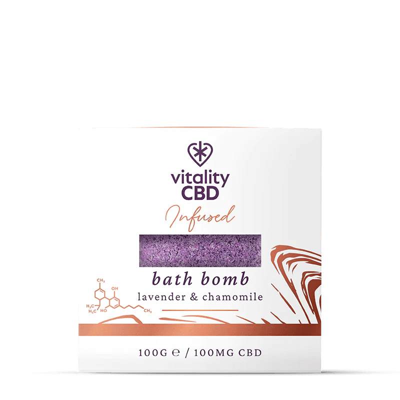 Vitality CBD - Infused: CBD Bath Bomb - Lavender & Chamomile 100mg