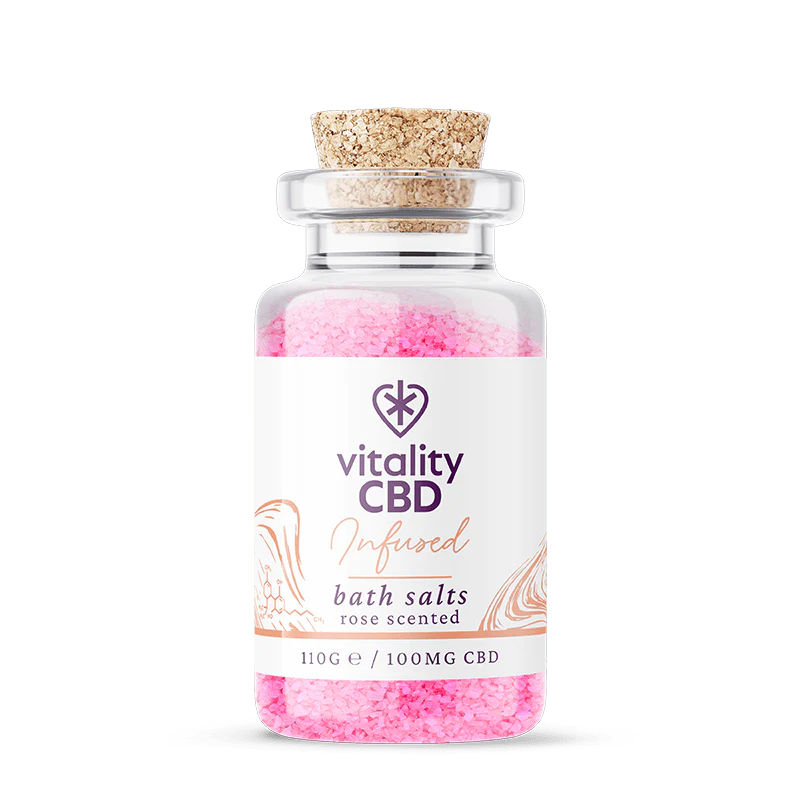 Vitality CBD - Infused: CBD Bath Salts - Rose Scented 100mg