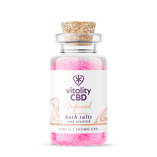 Vitality CBD - Infused: CBD Bath Salts - Rose Scented 100mg