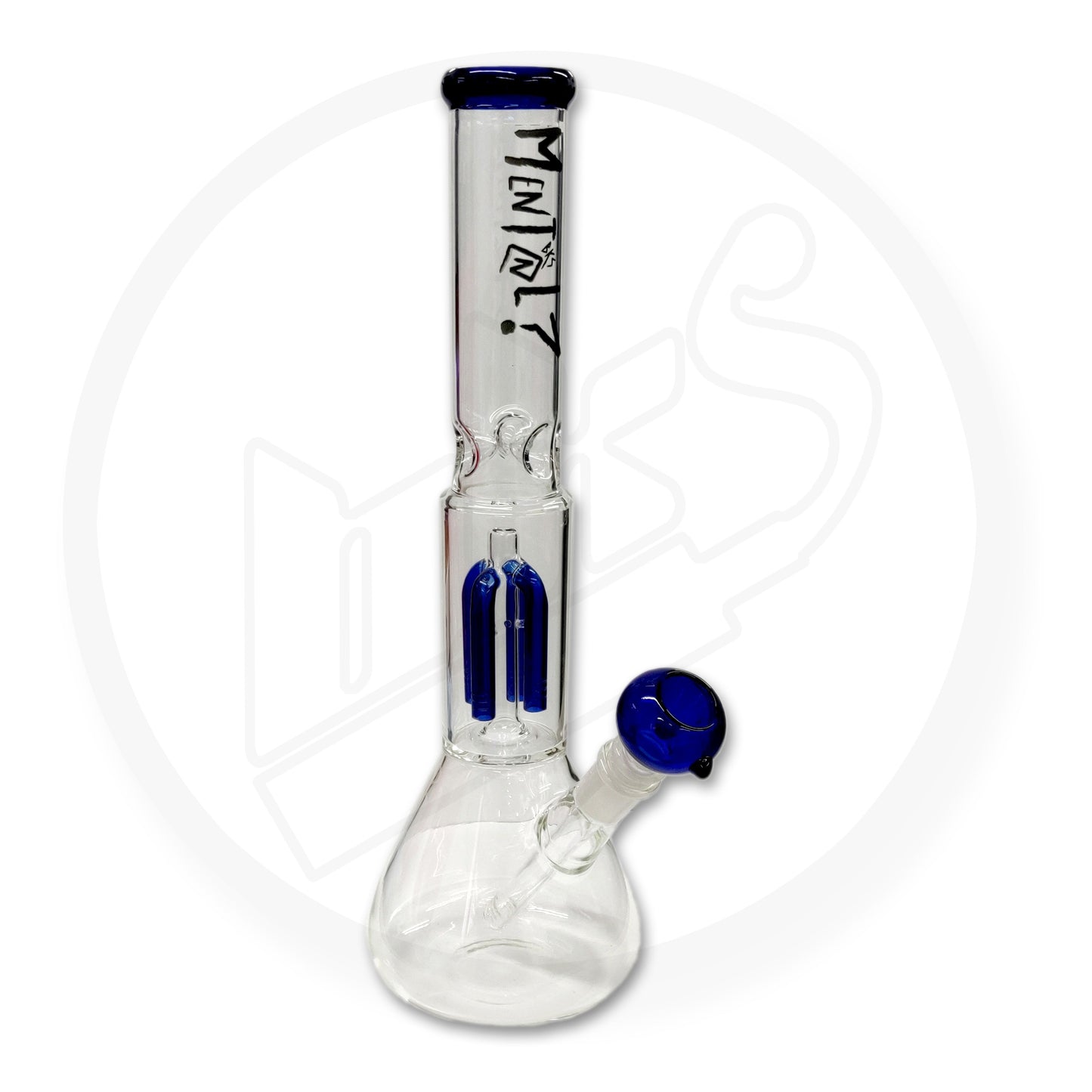 LOUD - Glass Waterpipe, 35cm, MENT@L "Baby Perc" with Ice Pinch