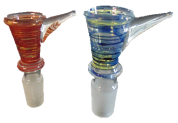 Flower Bowl - Glass, Spiral Colours with Handle, 14mm