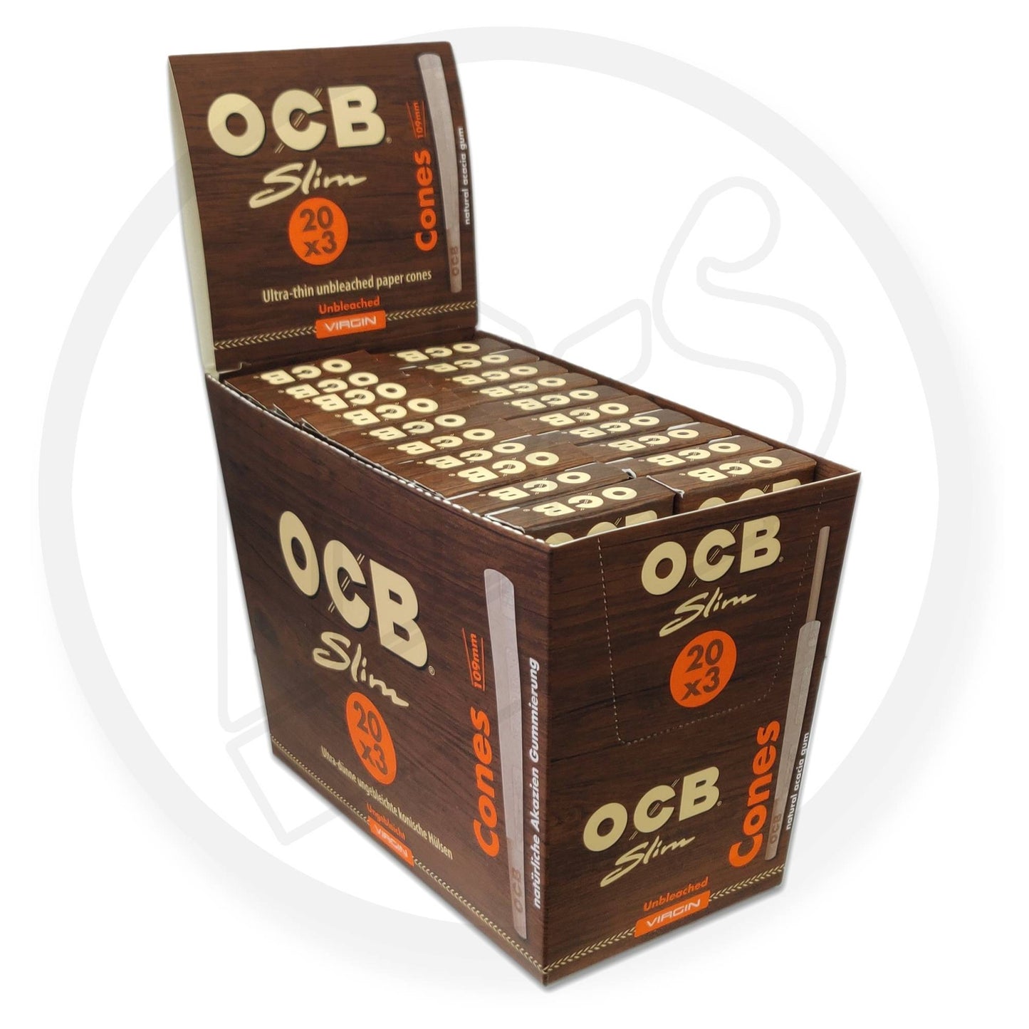 OCB - 'Brown', Unbleached, Slim Cones - 109mm