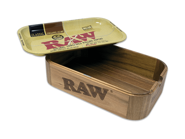 RAW - Wooden Cache Box, Storage Box & Rolling Tray