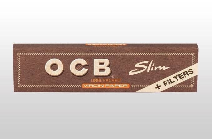 OCB - 'Brown', Unbleached, Connoisseur, King Size Slims Papers + Tips