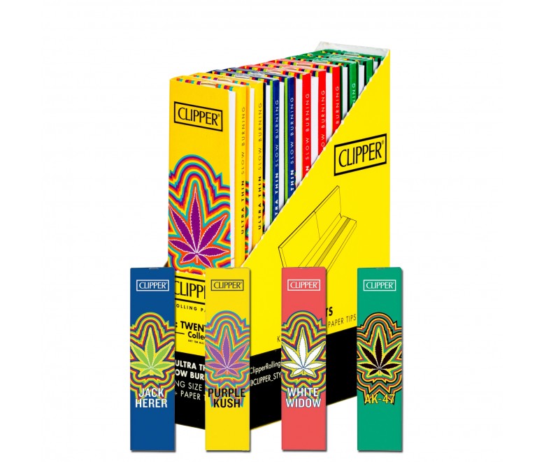 Clipper - King Size Slim, Papers + Roach Tips, 420 Colours